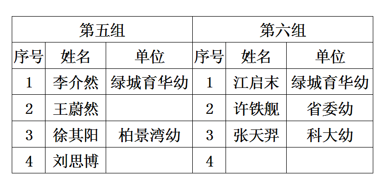 2014年合肥市少儿国际象棋比赛分组名单