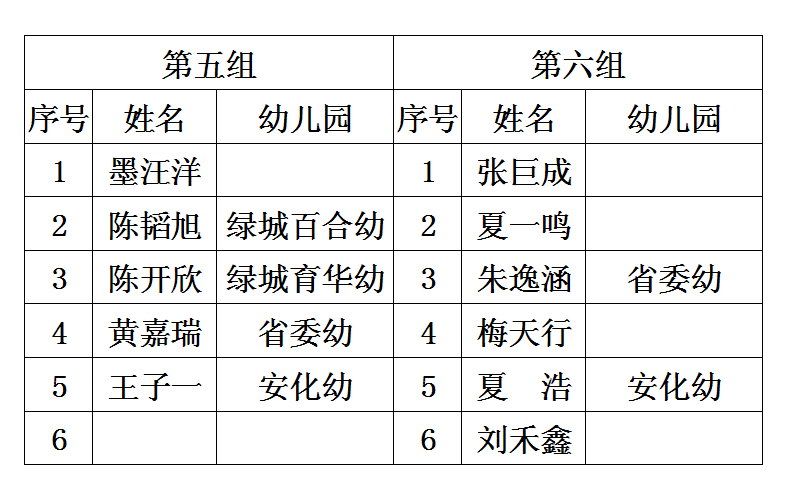 2014年合肥市少儿国际象棋比赛分组名单